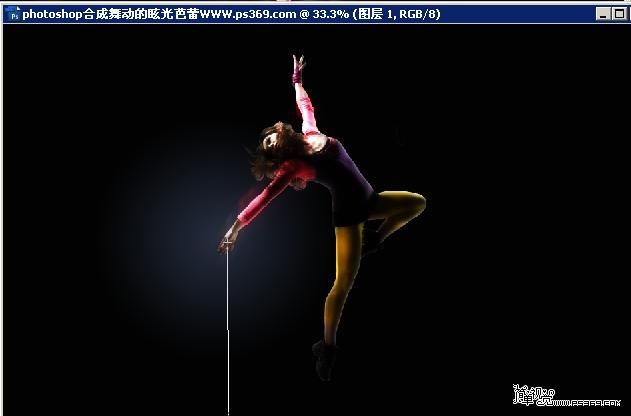 photoshop照片合成:黑暗中的超絢芭蕾舞美女