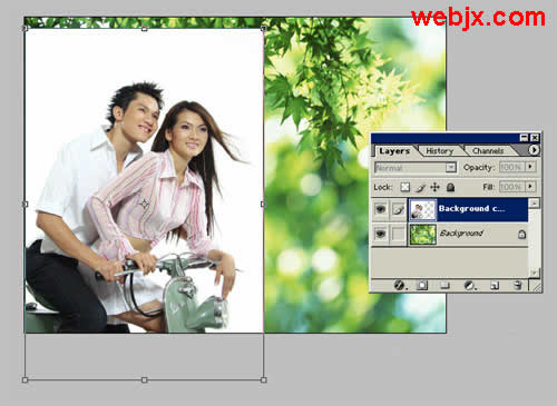 photoshop合成教程:情侶照與風(fēng)景照片