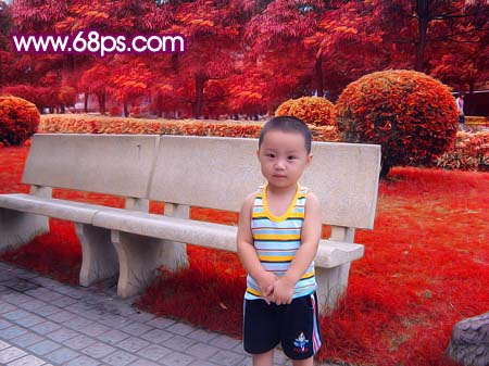 ps調色:綠樹綠草地背景調夢幻粉紅色調_webjx.com
