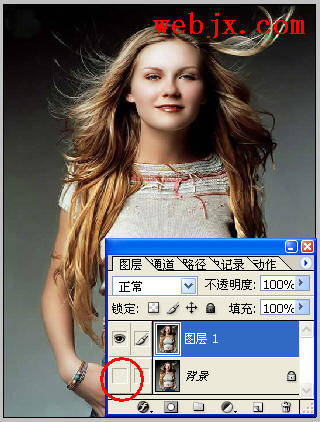 photoshop抽出濾鏡制作紅發飛揚氣質美女_webjx.com