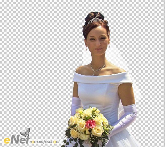 photoshop 摳選半透明婚紗