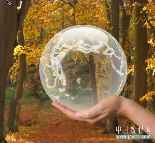 photoshop創(chuàng)意:人物素材合成到水晶地球