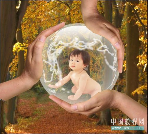 photoshop創(chuàng)意:人物素材合成到水晶地球