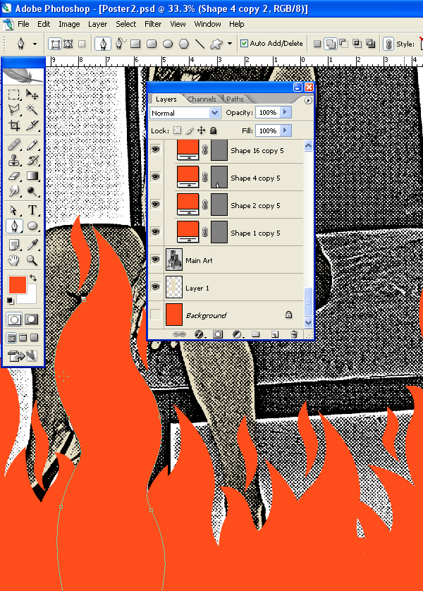 photoshop設計絲網印刷人身虎頭海報_webjx.com