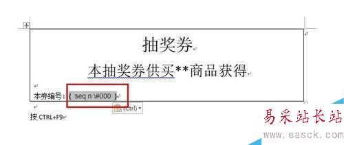 Word中如何設計自動編號的抽獎券