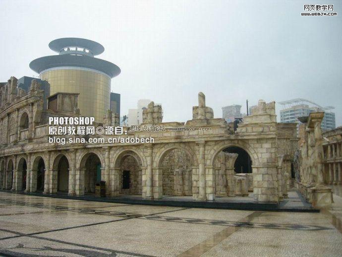 photoshop調出古老商業街色調效果