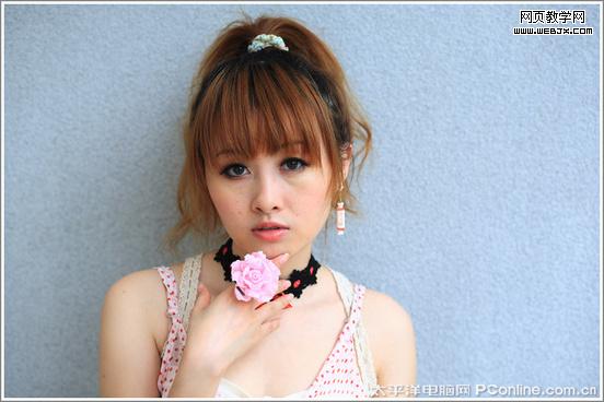 photoshop美化教程:調(diào)出粉嫩可人的mm照