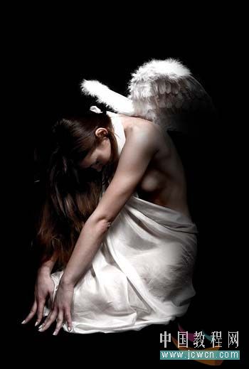 photoshop基本工具配合合成美麗angel