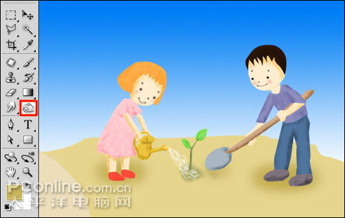 photoshop cs4繪制矢量312植樹節卡通宣傳畫