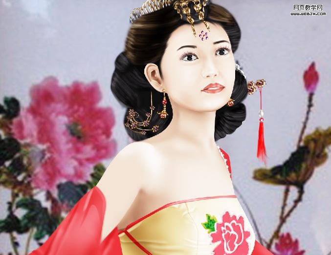 ps鼠繪教程:漂亮的卡通風(fēng)格古裝美女_網(wǎng)頁設(shè)計