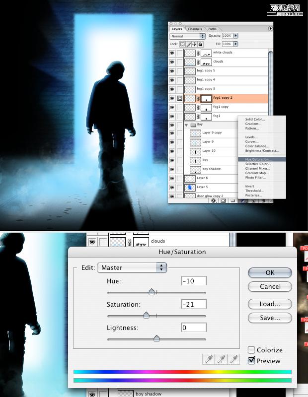 ps合成教程:走進神秘發光之門的男孩-webjx.com