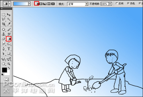 photoshop cs4繪制矢量312植樹節卡通宣傳畫