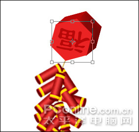 恭賀牛年 photoshp cs4繪制迎春炮竹