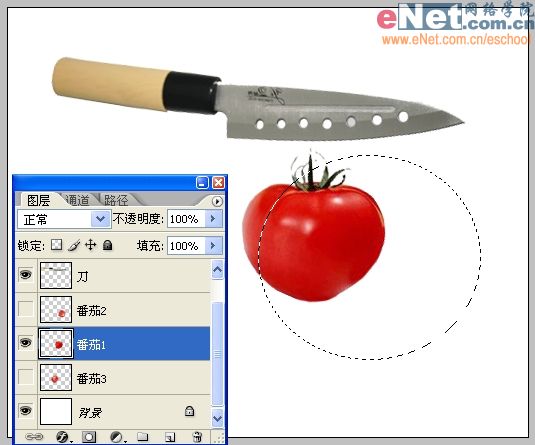imageready制作刀切西紅柿動畫效果圖_網頁設計webjx.com整理