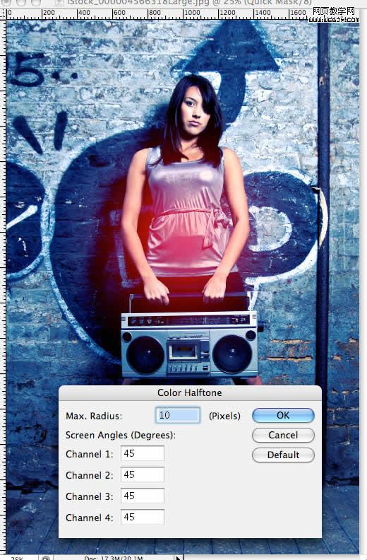 photoshop制作超酷的半調效果美女照片-webjx.com