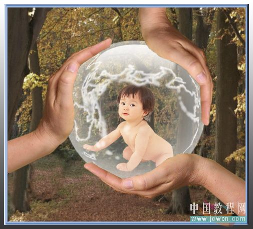 photoshop創(chuàng)意:人物素材合成到水晶地球