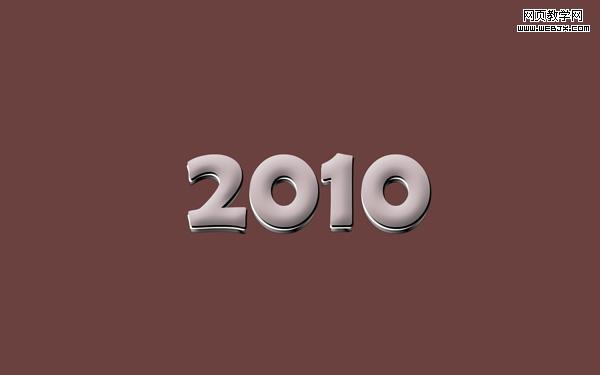 photoshop簡單制作銀灰色2010文字特效_網(wǎng)頁設(shè)計(jì)