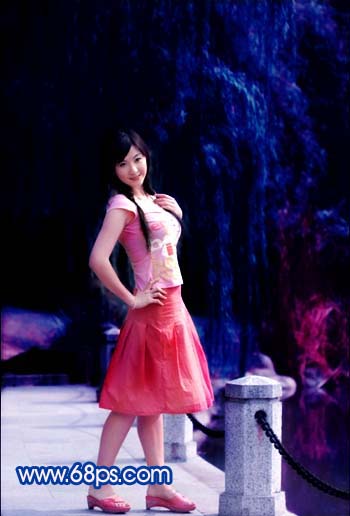 photoshop把風(fēng)景照變斑斕藍(lán)色星光特效