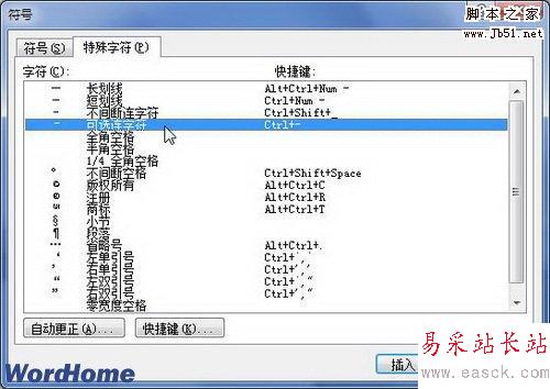 選中可選連字符選項