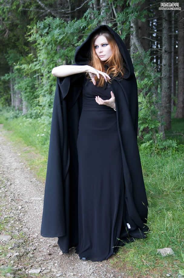 ps詳細制作手拿神秘魔法球的女巫師-www.webjx.com