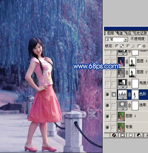 photoshop把風(fēng)景照變斑斕藍(lán)色星光特效