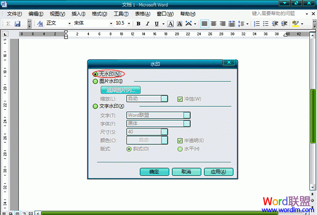 Word2003文檔中怎么樣去水印