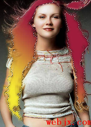 photoshop抽出濾鏡制作紅發飛揚氣質美女_webjx.com