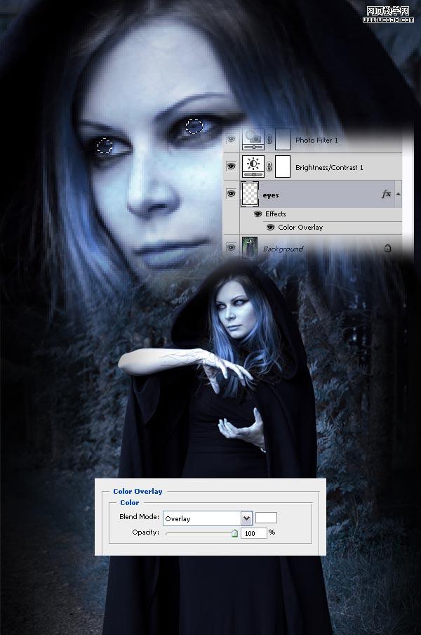 ps詳細制作手拿神秘魔法球的女巫師-www.webjx.com