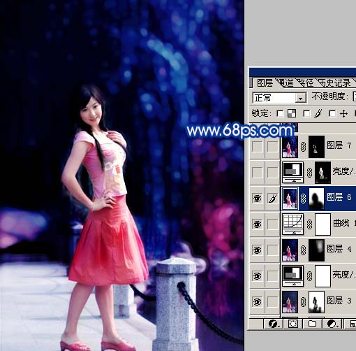 photoshop把風(fēng)景照變斑斕藍(lán)色星光特效