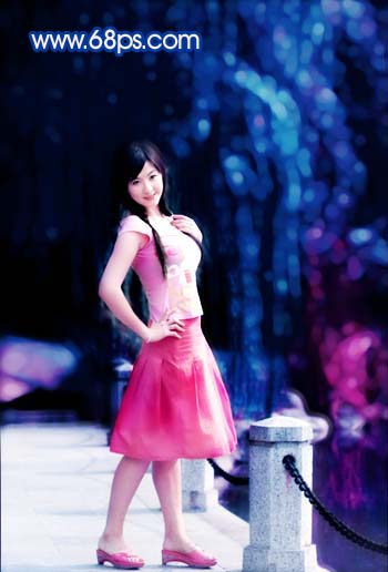 photoshop把風(fēng)景照變斑斕藍(lán)色星光特效