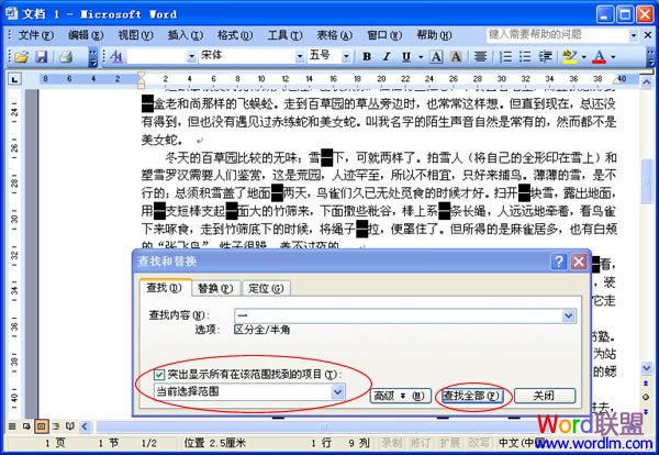 Word查找替換功能使用技巧  武林網