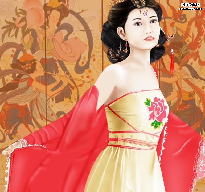 ps鼠繪教程:漂亮的卡通風(fēng)格古裝美女_網(wǎng)頁設(shè)計