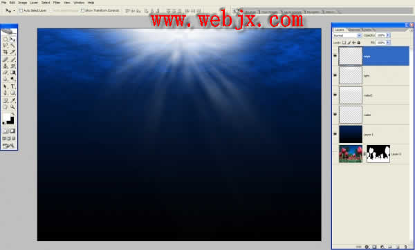 photoshop合成奇幻光線美麗的海底花園_網頁設計