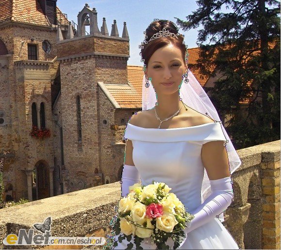photoshop 摳選半透明婚紗