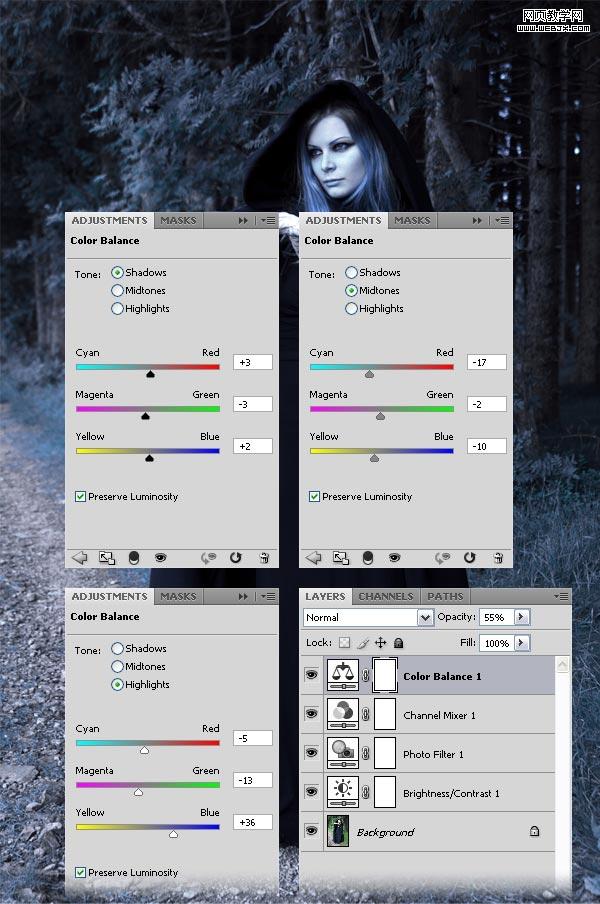 ps詳細制作手拿神秘魔法球的女巫師-www.webjx.com