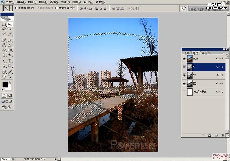 ps通道調色教程:公園照片換色彩_網頁設計