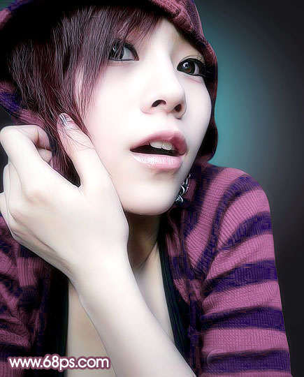 photoshop調制可愛洋紅色調美女照片_webjx.com