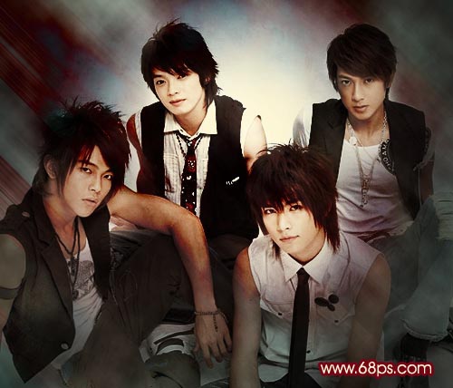 非主流ps教程:帥哥酷酷非主流照片