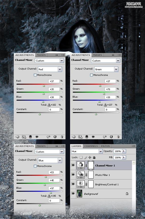 ps詳細制作手拿神秘魔法球的女巫師-www.webjx.com