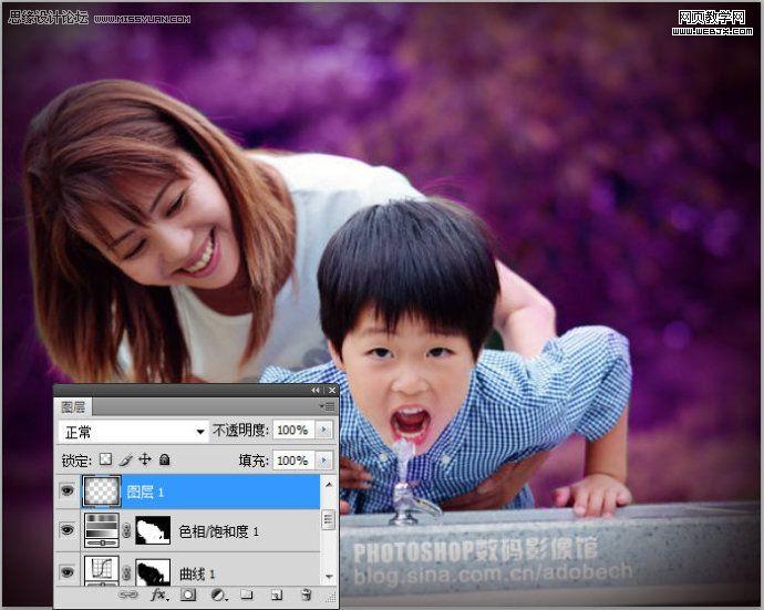 ps兒童照片調色:可愛的夢幻紫色調_網頁設計