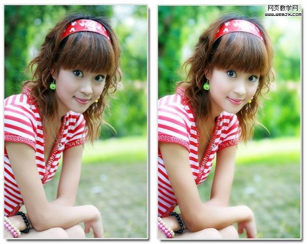 ps調色教程:陽光美女臉部膚色調整-www.webjx.com