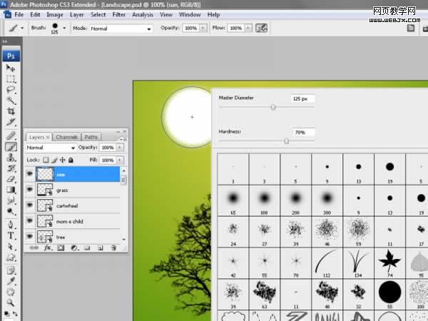ps合成教程:美麗的黃昏家庭和諧風景-webjx.com