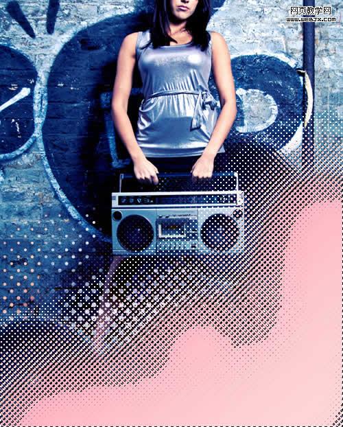 photoshop制作超酷的半調效果美女照片-webjx.com