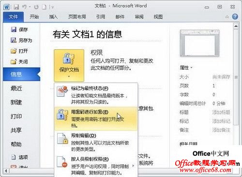 圖二 ”文件“菜單中的“信息”選項(xiàng)
