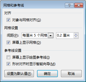 PowerPoint“網格和參考線”對話框