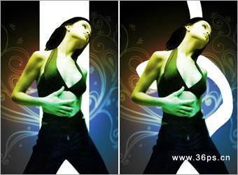 photoshop制作絢麗光線效果的mm(2)