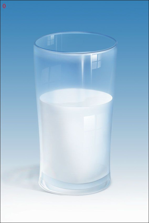 photoshop鼠繪實例：裝著牛奶的玻璃杯