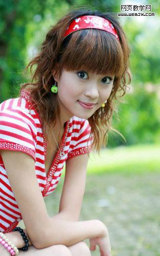 ps調色教程:陽光美女臉部膚色調整-www.webjx.com