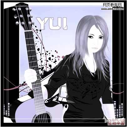 photoshop繪制仿矢量女歌手yui