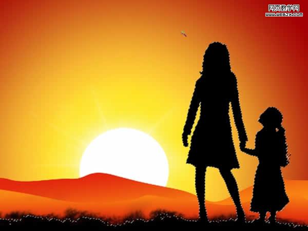 ps合成教程:美麗的黃昏家庭和諧風景-webjx.com